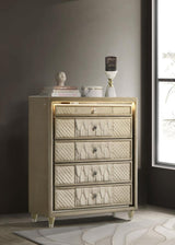 Lorient 5-drawer LED Chest of Drawers Ivory and Camel - 222665