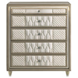 Lorient 5-drawer LED Chest of Drawers Ivory and Camel - 222665