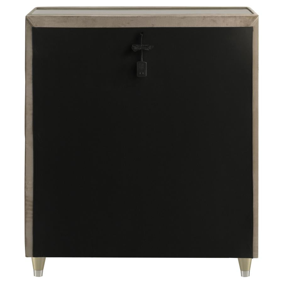 Lorient 5-drawer LED Chest of Drawers Ivory and Camel - 222665