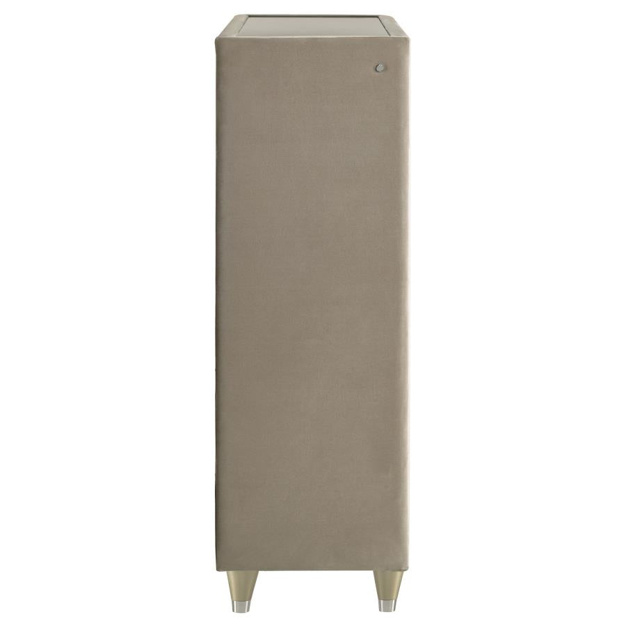 Lorient 5-drawer LED Chest of Drawers Ivory and Camel - 222665