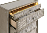 Lorient 5-drawer LED Chest of Drawers Ivory and Camel - 222665