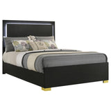 Marceline Wood Full LED Panel Bed Black - 222831F