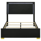 Marceline Wood Full LED Panel Bed Black - 222831F