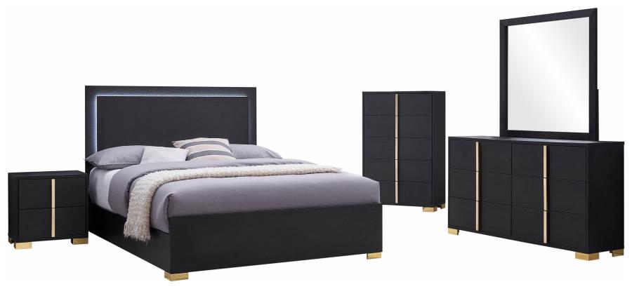 Marceline 5-piece Eastern King Bedroom Set Black - 222831KE-S5