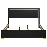 Marceline Wood Eastern King LED Panel Bed Black - 222831KE