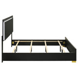 Marceline Wood Eastern King LED Panel Bed Black - 222831KE