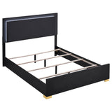 Marceline Wood Queen LED Panel Bed Black - 222831Q