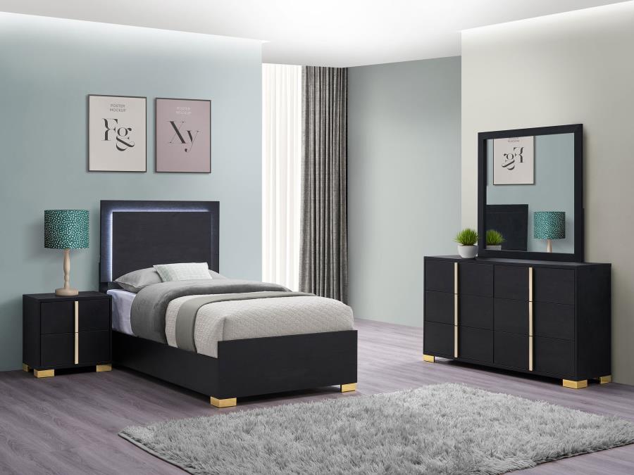 Marceline 4-piece Twin Bedroom Set Black - 222831T-S4