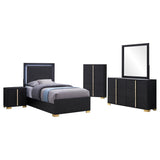 Marceline 5-piece Twin Bedroom Set Black - 222831T-S5