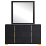 Marceline 6-drawer Dresser with Mirror Black - 222833M