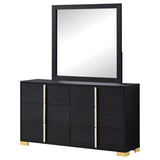 Marceline 6-drawer Dresser with Mirror Black - 222833M