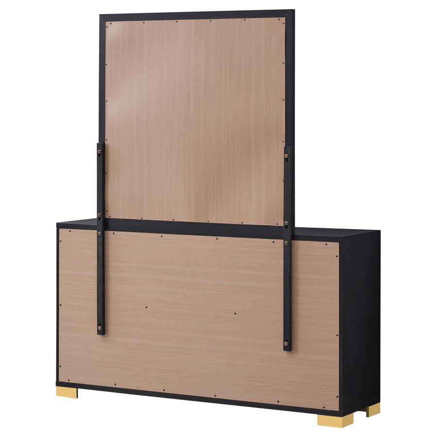 Marceline 6-drawer Dresser with Mirror Black - 222833M