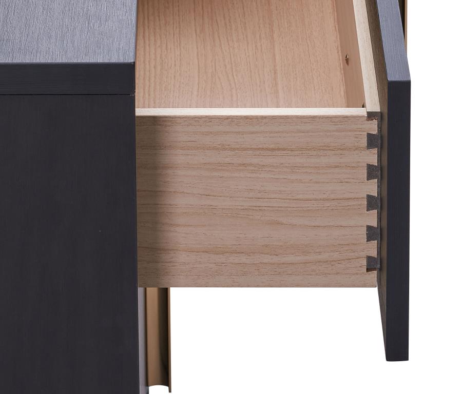 Marceline 6-drawer Dresser with Mirror Black - 222833M