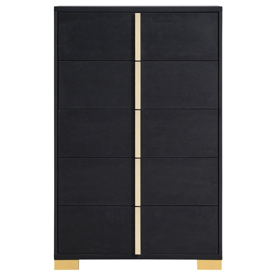 Marceline 5-drawer Bedroom Chest Black - 222835