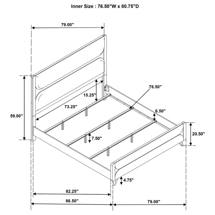 Bennett 4-piece Eastern King Bedroom Set Light Oak - 222901KE-S4