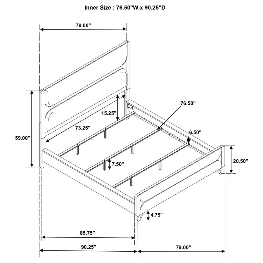 Bennett 4-piece California King Bedroom Set Light Oak - 222901KW-S4