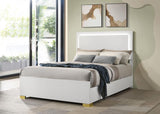 Marceline Wood Full LED Panel Bed White - 222931F