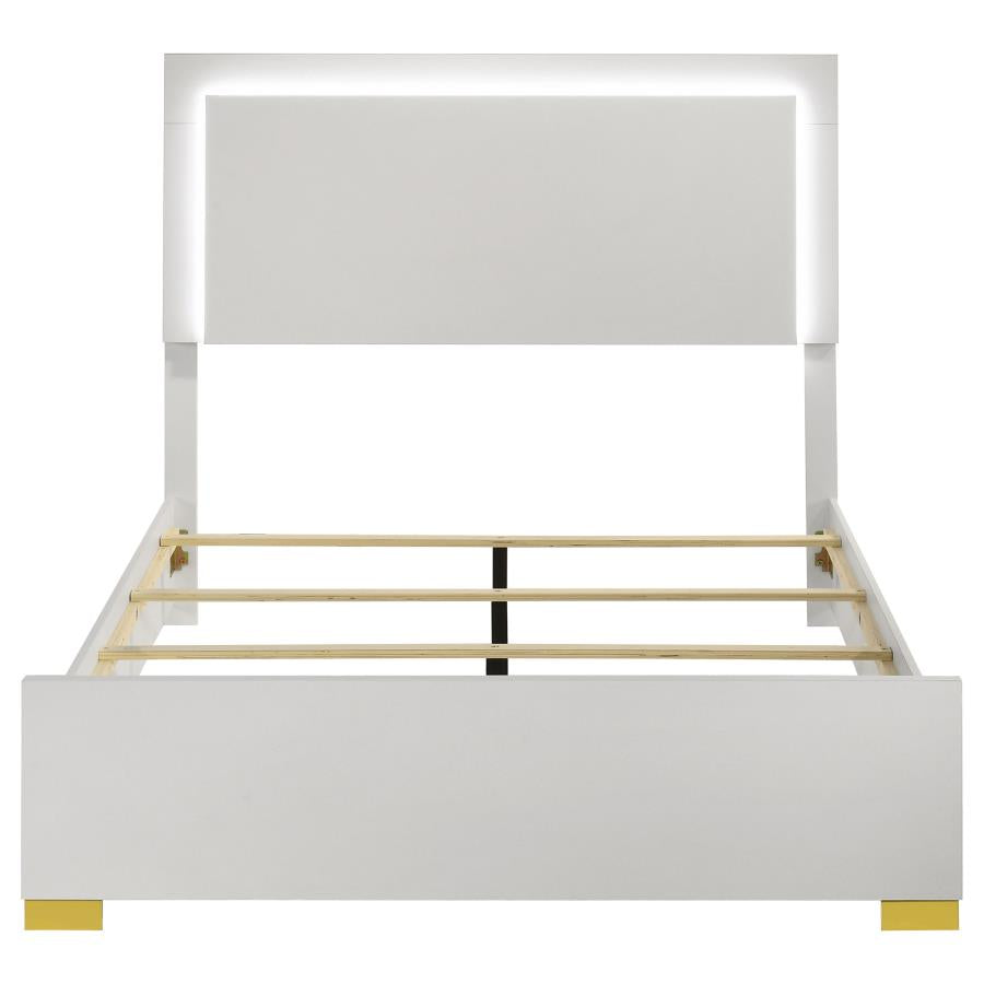 Marceline Wood Full LED Panel Bed White - 222931F