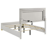 Marceline Wood Full LED Panel Bed White - 222931F