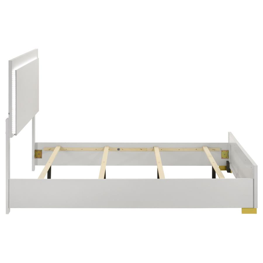Marceline Wood Full LED Panel Bed White - 222931F