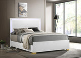 Marceline Wood Queen LED Panel Bed White - 222931Q