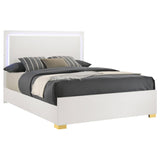 Marceline Wood Queen LED Panel Bed White - 222931Q
