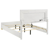 Marceline Wood Queen LED Panel Bed White - 222931Q