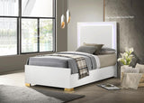 Marceline Wood Twin LED Panel Bed White - 222931T