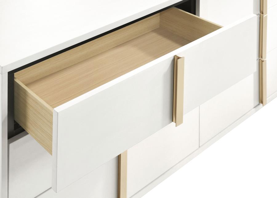 Marceline 6-drawer Dresser with Mirror White - 222933M
