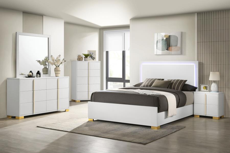 Marceline 6-drawer Dresser with Mirror White - 222933M