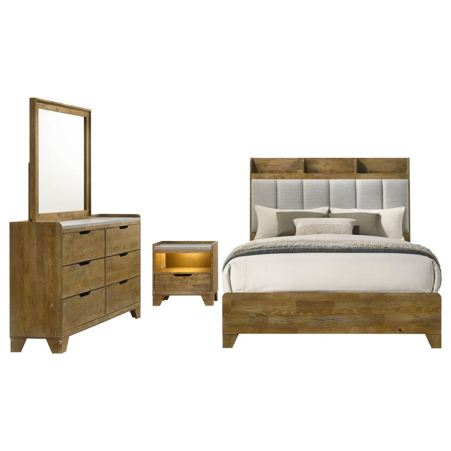 Henderson 4-piece Eastern King Bedroom Set Medium Oak - 222971KE-S4