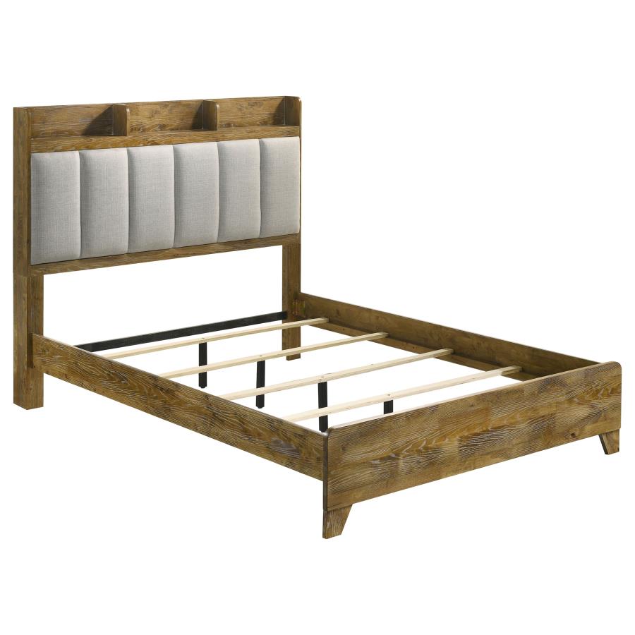 Henderson 57-inch Queen Bookcase Panel Bed Medium Oak - 222971Q