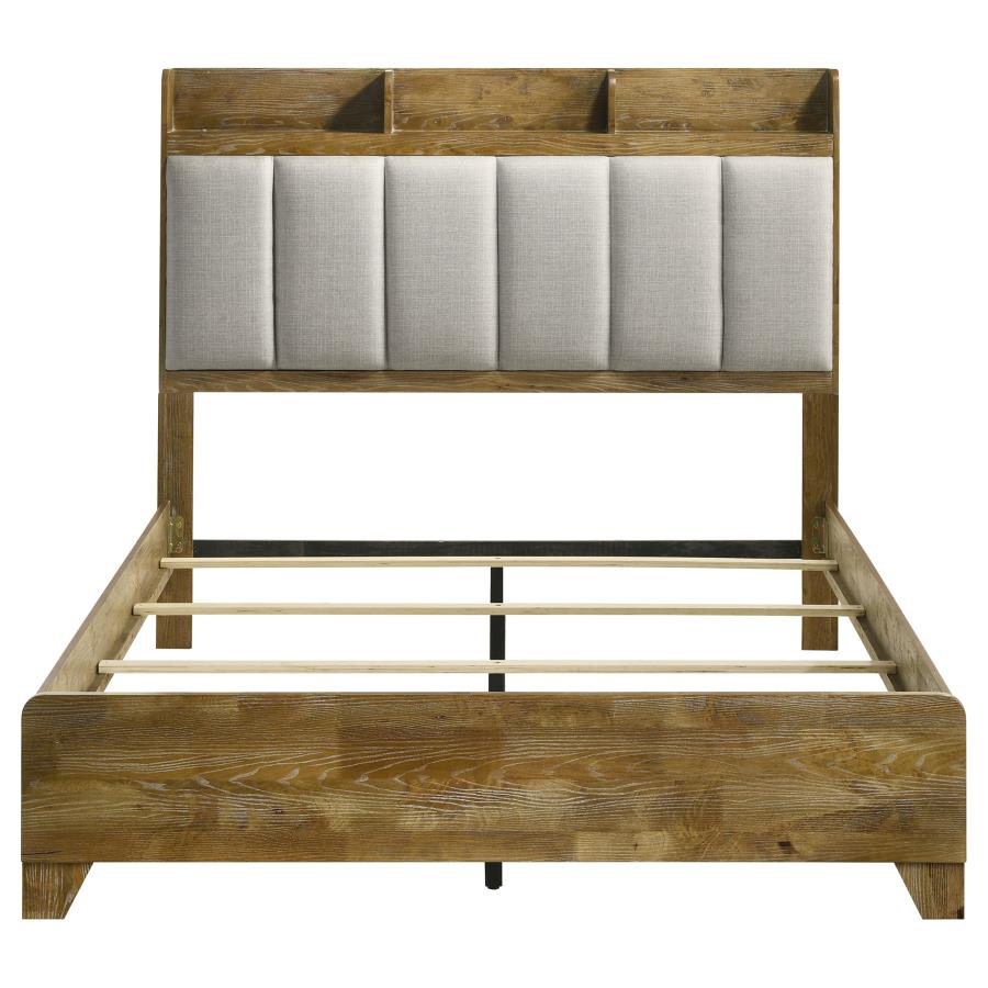Henderson 57-inch Queen Bookcase Panel Bed Medium Oak - 222971Q