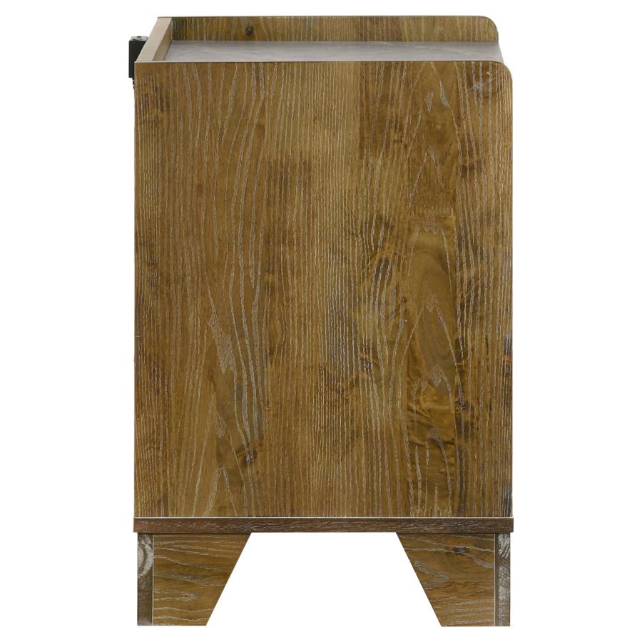 Henderson 1-drawer LED Nightstand Bedside Table Medium Oak - 222972