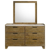 Henderson 6-drawer Bedroom Dresser with Mirror Medium Oak - 222973M