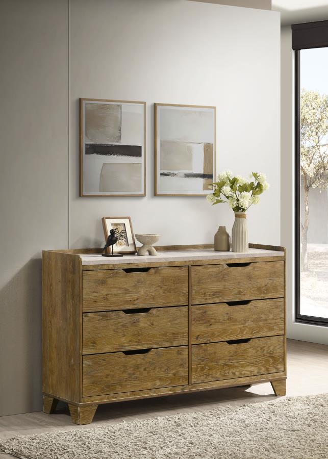 Henderson 6-drawer Bedroom Dresser Cabinet Medium Oak - 222973