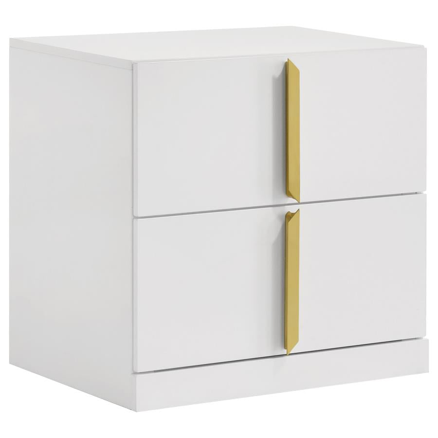 Ines 5-piece Eastern King Bedroom Set Grey and White High Gloss - 223091GRYKE-S5
