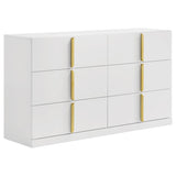 Ines 5-piece Eastern King Bedroom Set Grey and White High Gloss - 223091GRYKE-S5