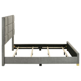 Ines 56-inch Fabric Upholstered Eastern King Panel Bed Grey - 223091GRYKE
