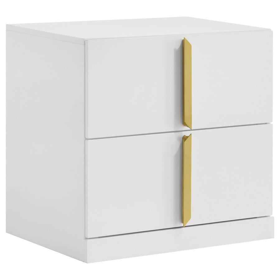 Ines 5-piece Queen Bedroom Set Grey and White High Gloss - 223091GRYQ-S5