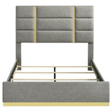 Ines 56-inch Fabric Upholstered Queen Panel Bed Grey - 223091GRYQ