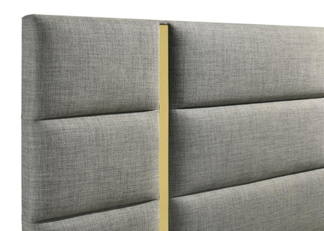 Ines 56-inch Fabric Upholstered Queen Panel Bed Grey - 223091GRYQ