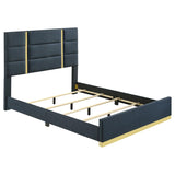 Ines 56-inch Fabric Upholstered Queen Panel Bed Navy - 223091NVYQ