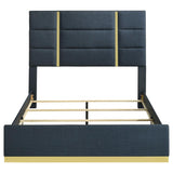 Ines 56-inch Fabric Upholstered Queen Panel Bed Navy - 223091NVYQ