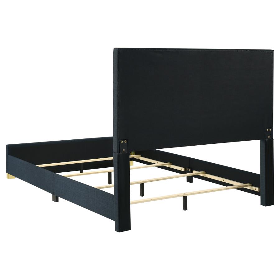 Ines 56-inch Fabric Upholstered Queen Panel Bed Navy - 223091NVYQ