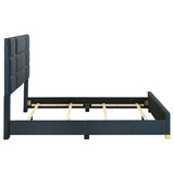 Ines 56-inch Fabric Upholstered Queen Panel Bed Navy - 223091NVYQ