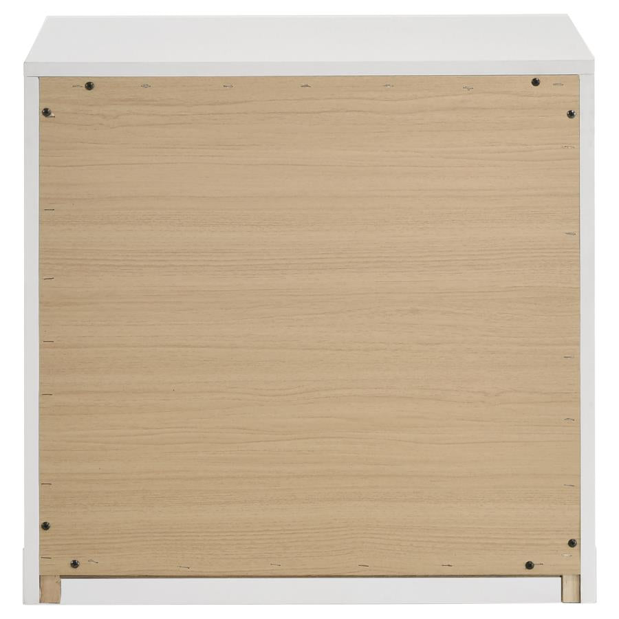 Ines 2-drawer Nightstand Bedside Table White High Gloss - 223092