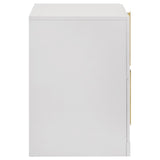Ines 2-drawer Nightstand Bedside Table White High Gloss - 223092
