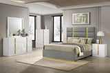 Ines 2-drawer Nightstand Bedside Table White High Gloss - 223092