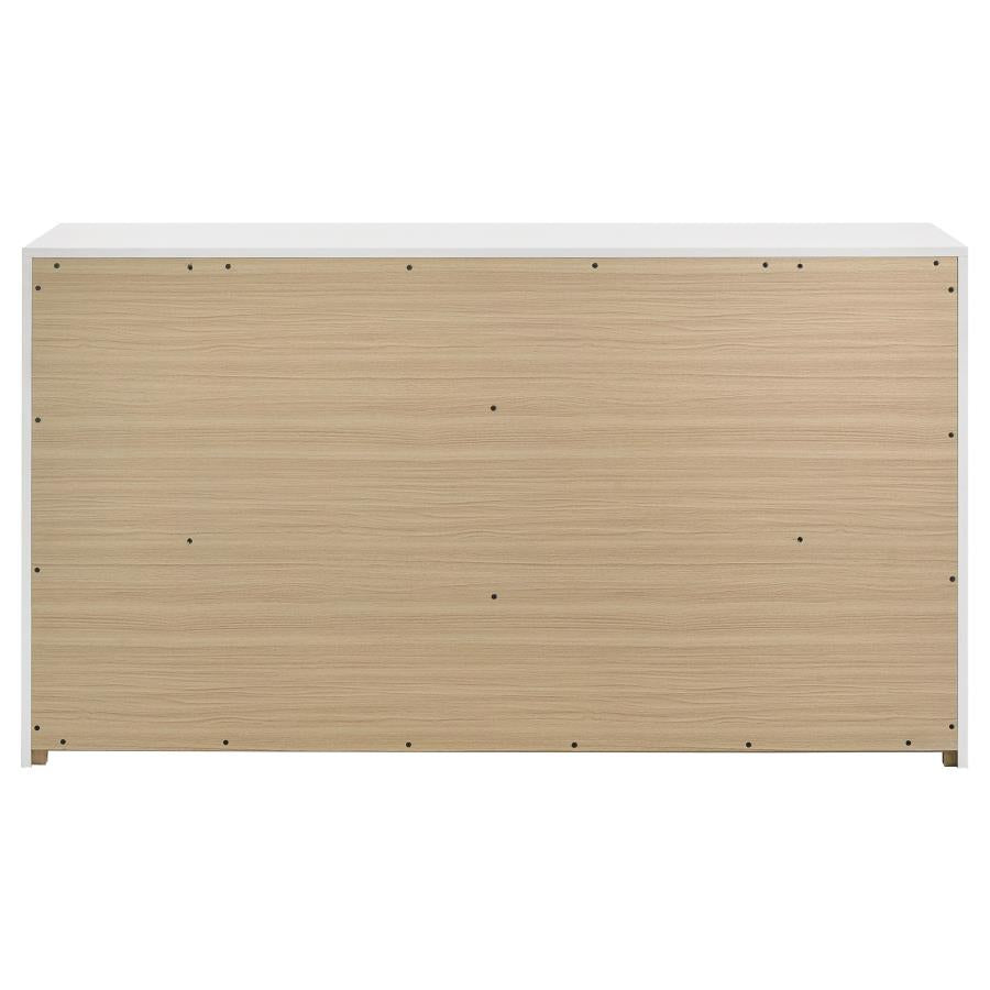 Ines 6-drawer Bedroom Dresser Cabinet White High Gloss - 223093